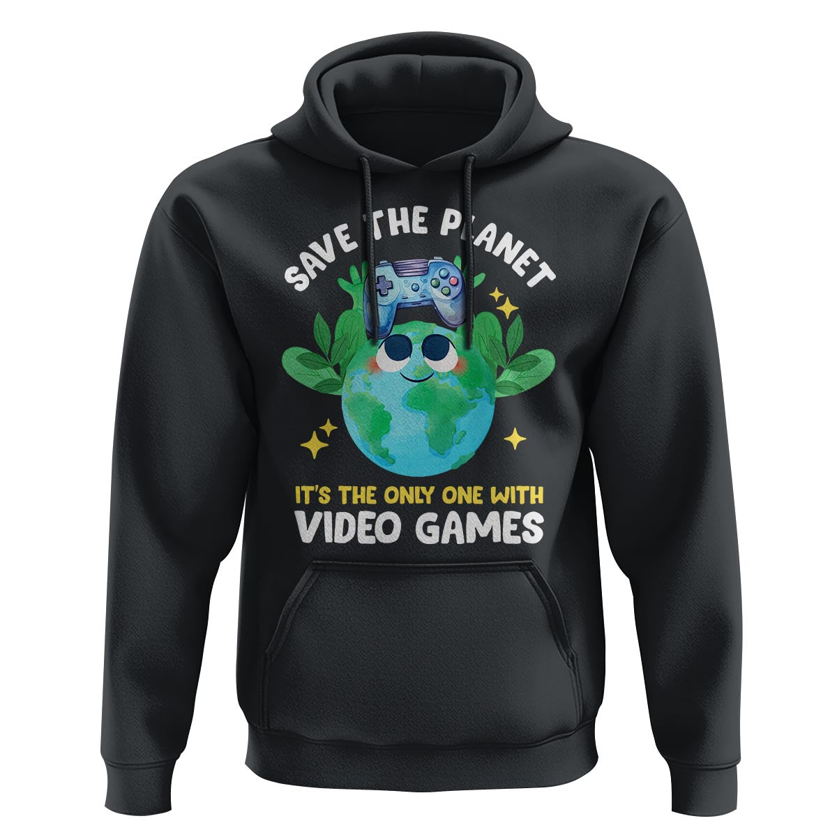 Earth Day Hoodie Save the Planet It's the Only One With Video Games Funny Gamer - Wonder Print Shop