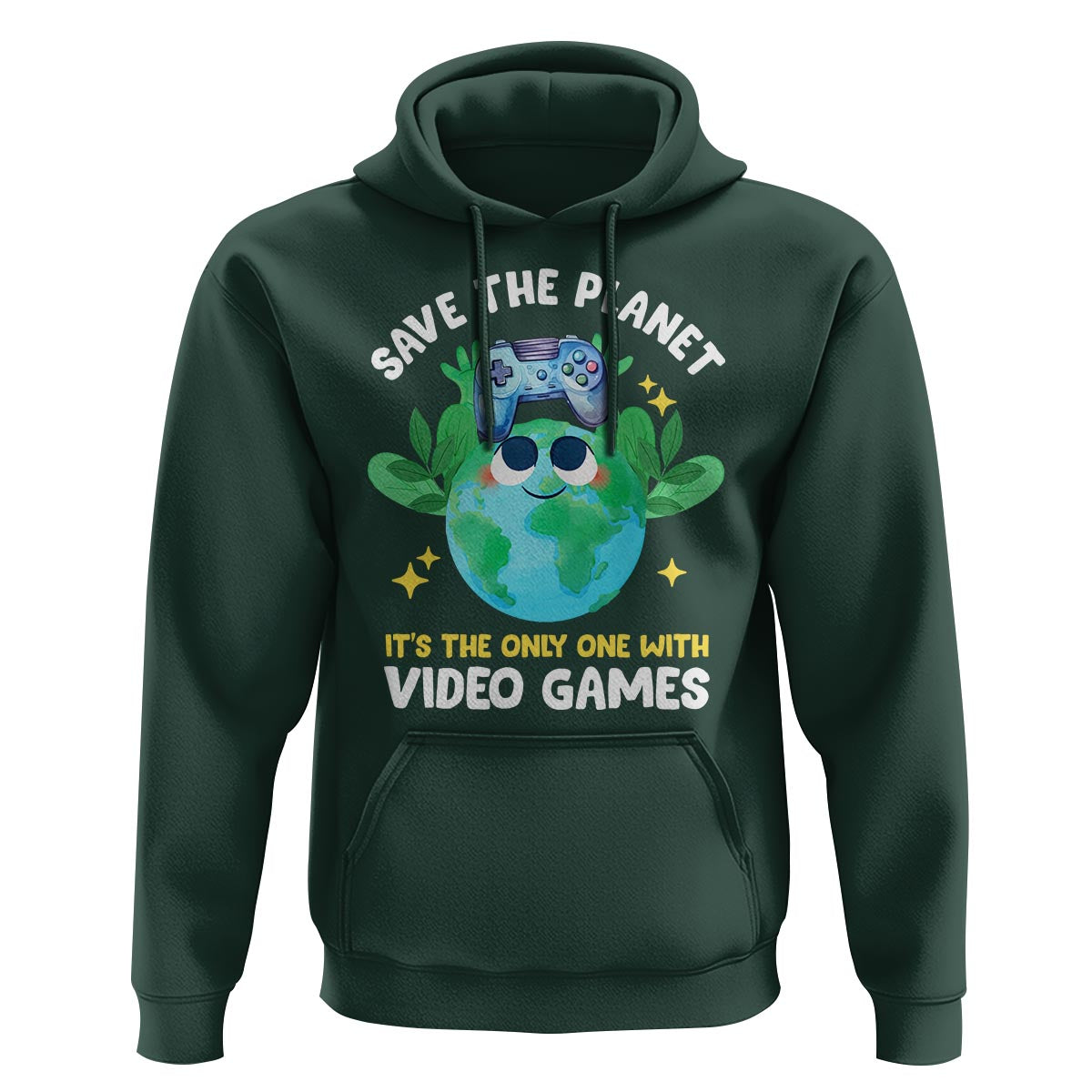 Earth Day Hoodie Save the Planet It's the Only One With Video Games Funny Gamer - Wonder Print Shop