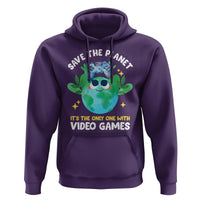 Earth Day Hoodie Save the Planet It's the Only One With Video Games Funny Gamer - Wonder Print Shop