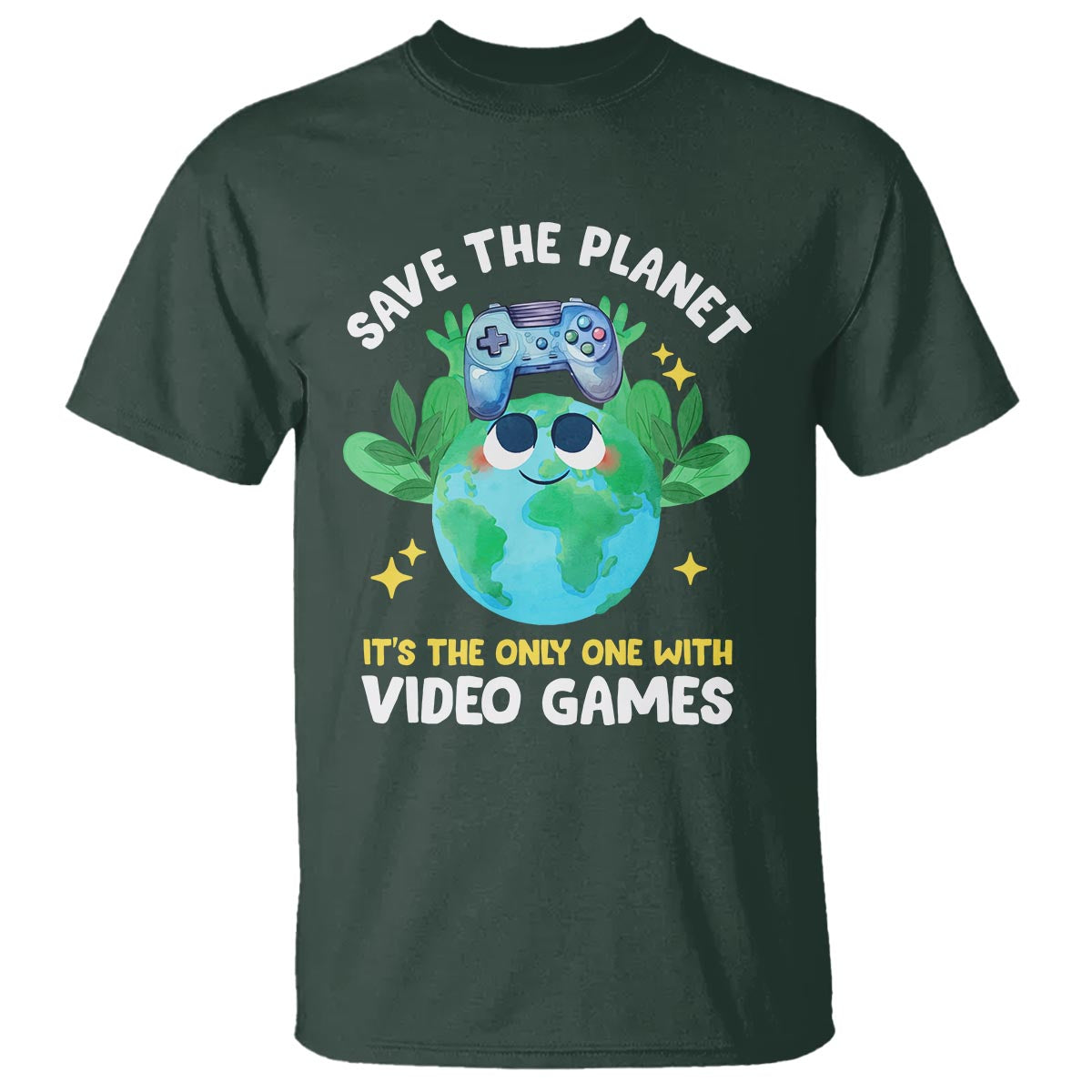 Earth Day T Shirt Save the Planet It's the Only One With Video Games Funny Gamer - Wonder Print Shop