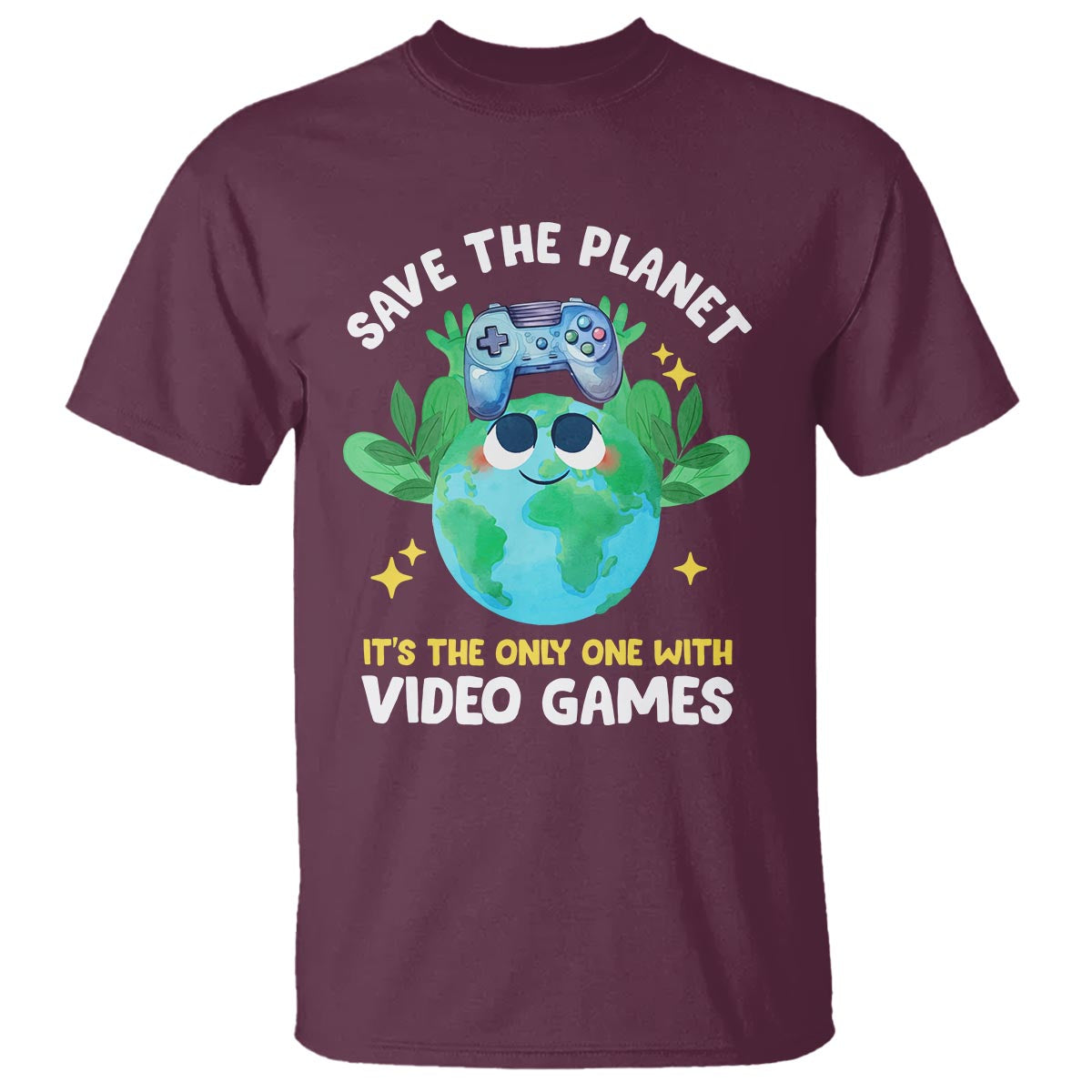 Earth Day T Shirt Save the Planet It's the Only One With Video Games Funny Gamer - Wonder Print Shop