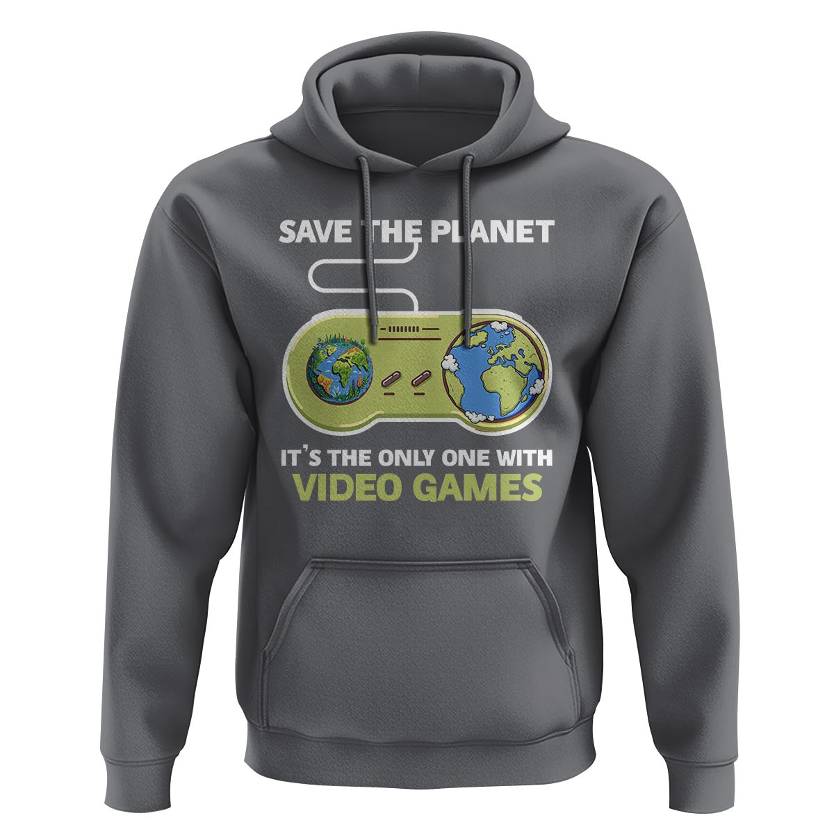 Earth Day Hoodie Save the Planet It's the Only One With Video Games Funny Gamer - Wonder Print Shop