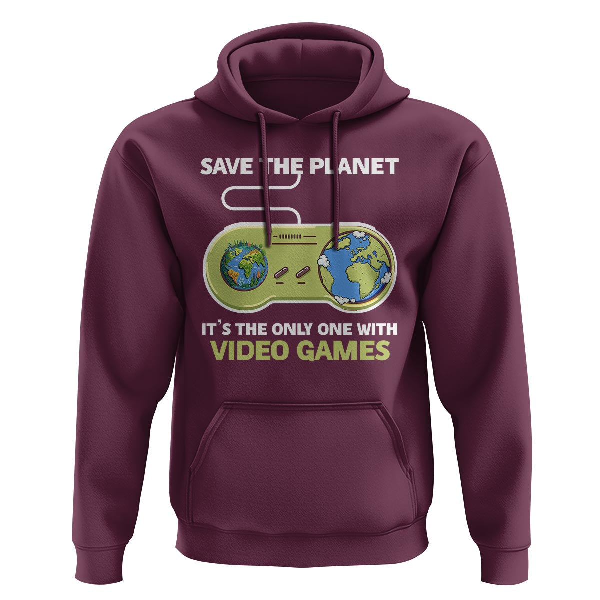 Earth Day Hoodie Save the Planet It's the Only One With Video Games Funny Gamer - Wonder Print Shop