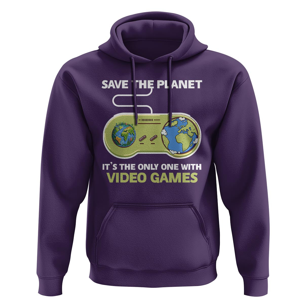 Earth Day Hoodie Save the Planet It's the Only One With Video Games Funny Gamer - Wonder Print Shop
