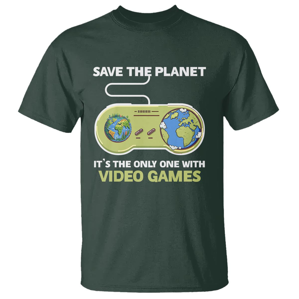 Earth Day T Shirt Save the Planet It's the Only One With Video Games Funny Gamer - Wonder Print Shop