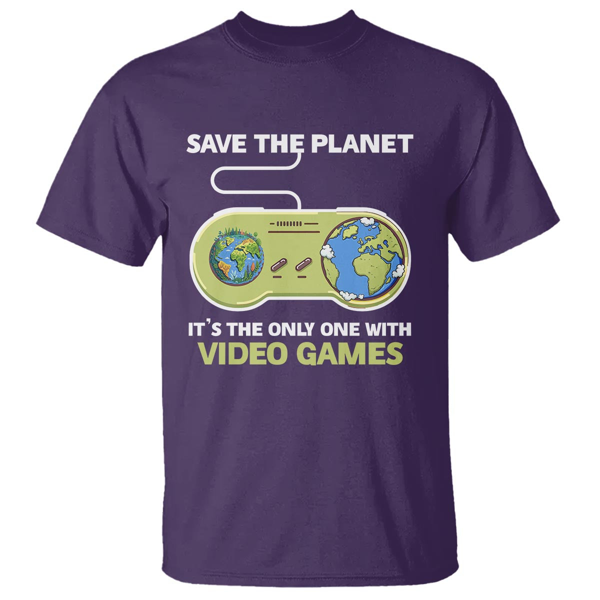 Earth Day T Shirt Save the Planet It's the Only One With Video Games Funny Gamer - Wonder Print Shop