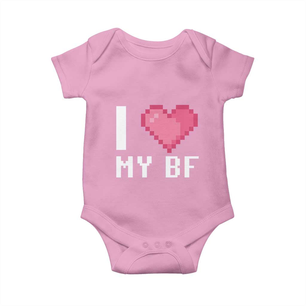 Funny Girlfriend Baby Onesie I Love My BF Boyfriend Valentines