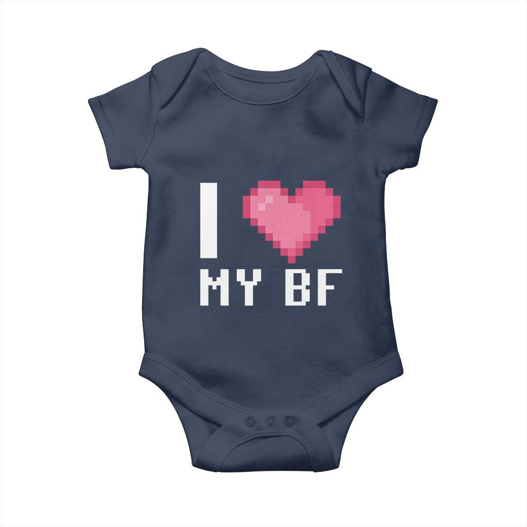Funny Girlfriend Baby Onesie I Love My BF Boyfriend Valentines