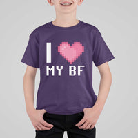 Funny Girlfriend T Shirt For Kid I Love My BF Boyfriend Valentines