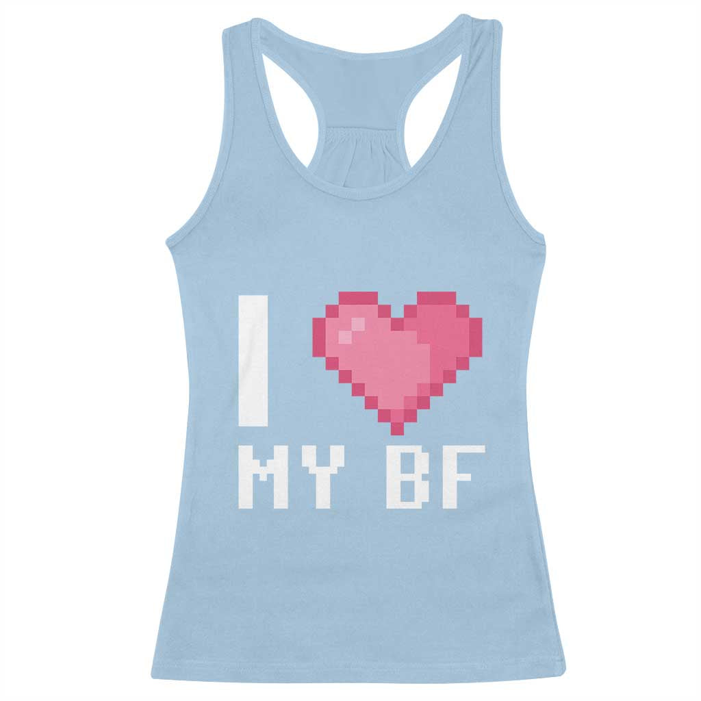 Funny Girlfriend Racerback Tank Top I Love My BF Boyfriend Valentines