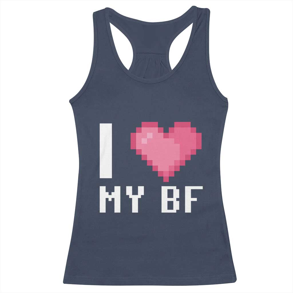 Funny Girlfriend Racerback Tank Top I Love My BF Boyfriend Valentines