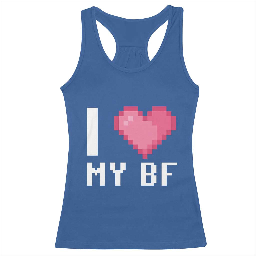 Funny Girlfriend Racerback Tank Top I Love My BF Boyfriend Valentines