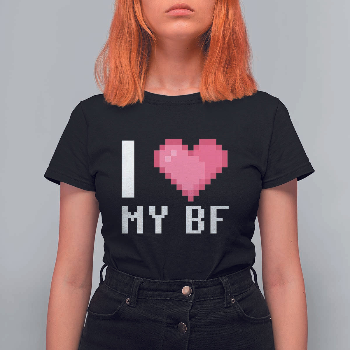 Funny Girlfriend T Shirt For Women I Love My BF Boyfriend Valentines