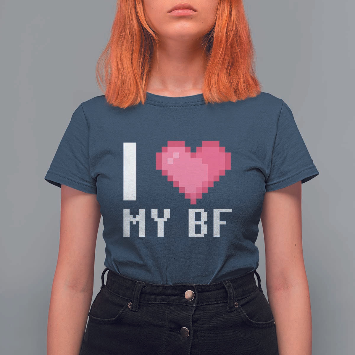 Funny Girlfriend T Shirt For Women I Love My BF Boyfriend Valentines