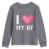 Funny Girlfriend Youth Sweatshirt I Love My BF Boyfriend Valentines