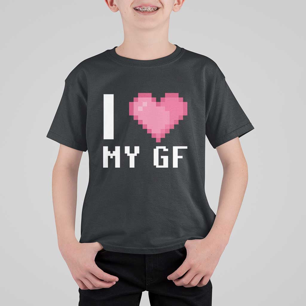 Funny Boyfriend T Shirt For Kid I Love My GF Girlfriend Valentines
