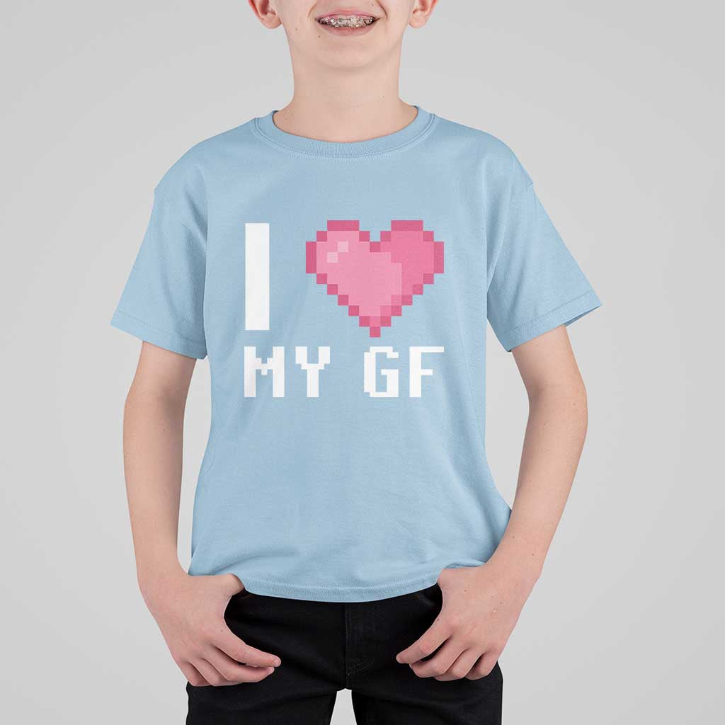 Funny Boyfriend T Shirt For Kid I Love My GF Girlfriend Valentines