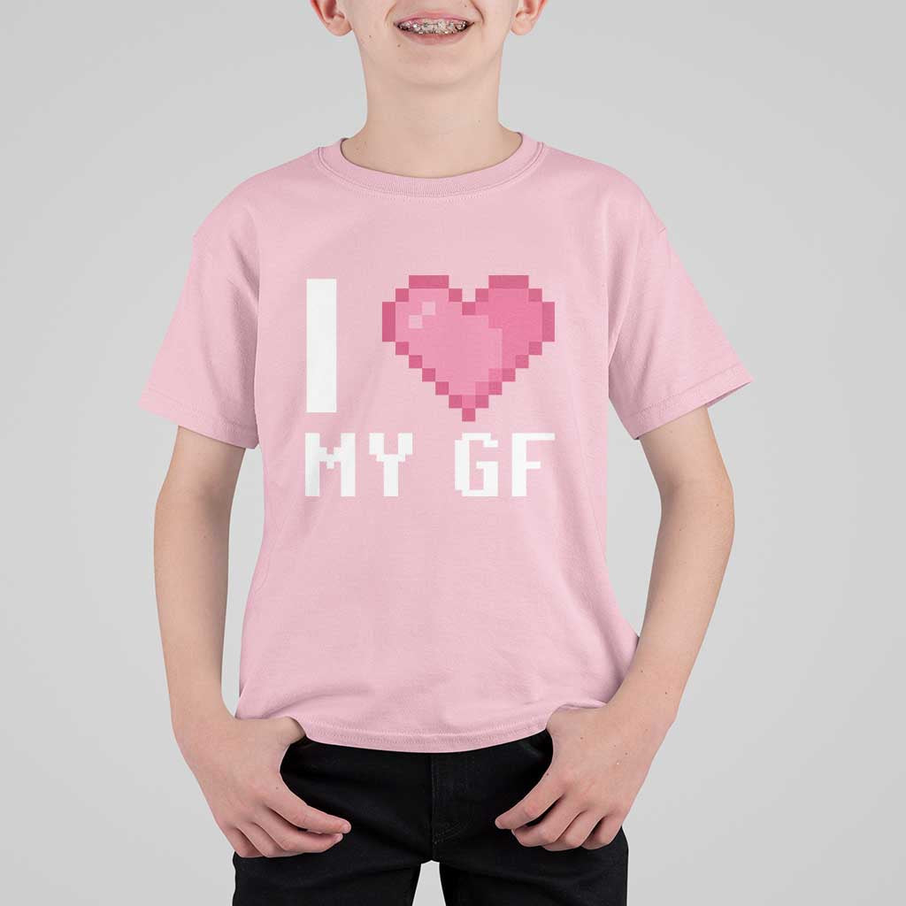 Funny Boyfriend T Shirt For Kid I Love My GF Girlfriend Valentines