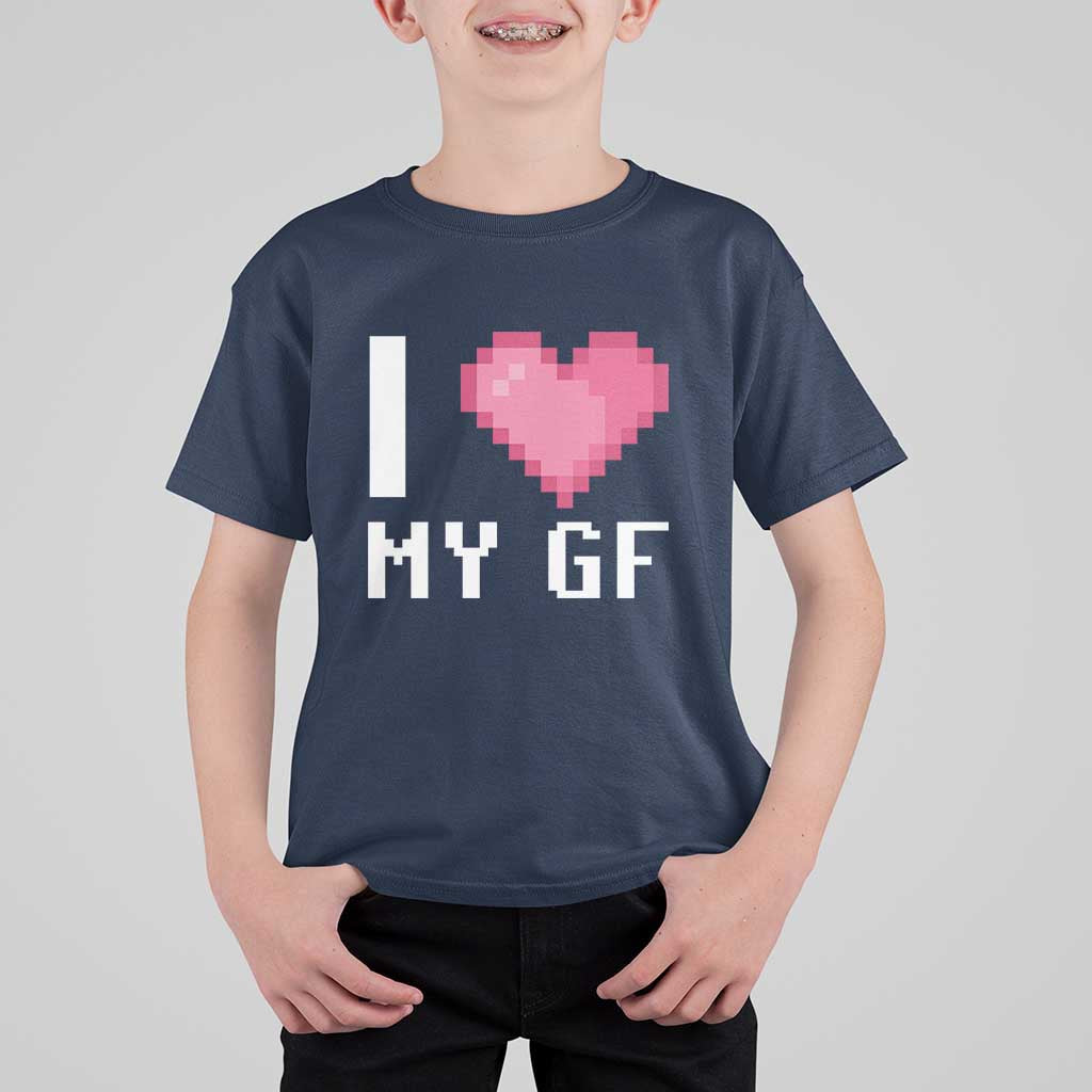 Funny Boyfriend T Shirt For Kid I Love My GF Girlfriend Valentines