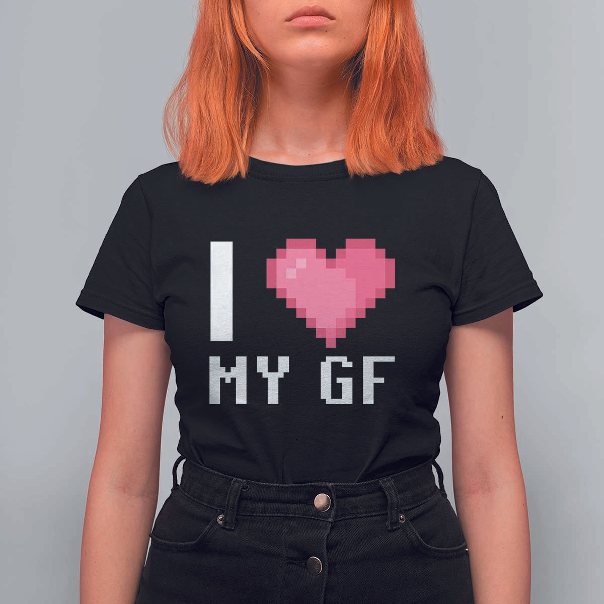 Funny Boyfriend T Shirt For Women I Love My GF Girlfriend Valentines