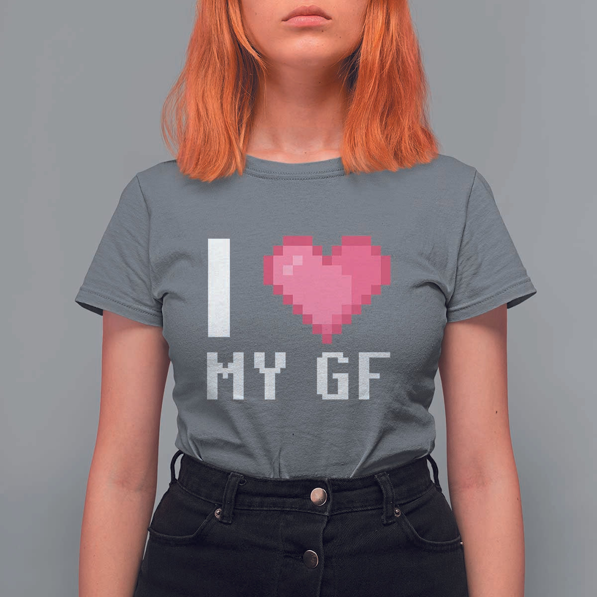 Funny Boyfriend T Shirt For Women I Love My GF Girlfriend Valentines