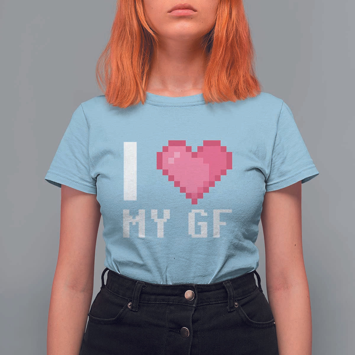 Funny Boyfriend T Shirt For Women I Love My GF Girlfriend Valentines
