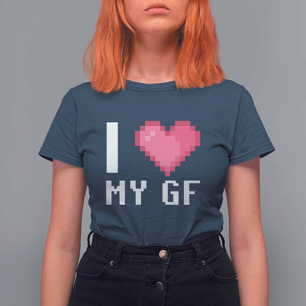 Funny Boyfriend T Shirt For Women I Love My GF Girlfriend Valentines