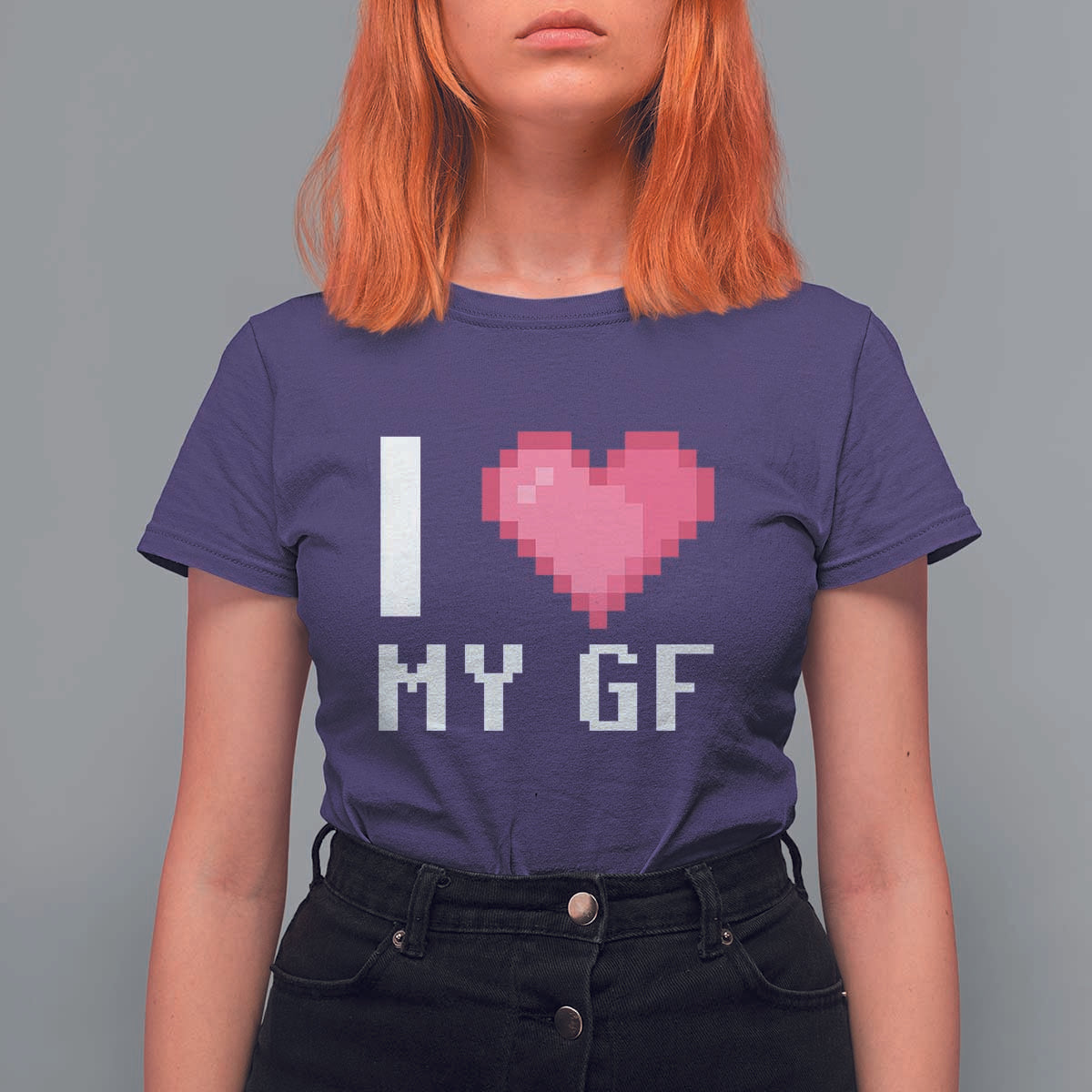 Funny Boyfriend T Shirt For Women I Love My GF Girlfriend Valentines