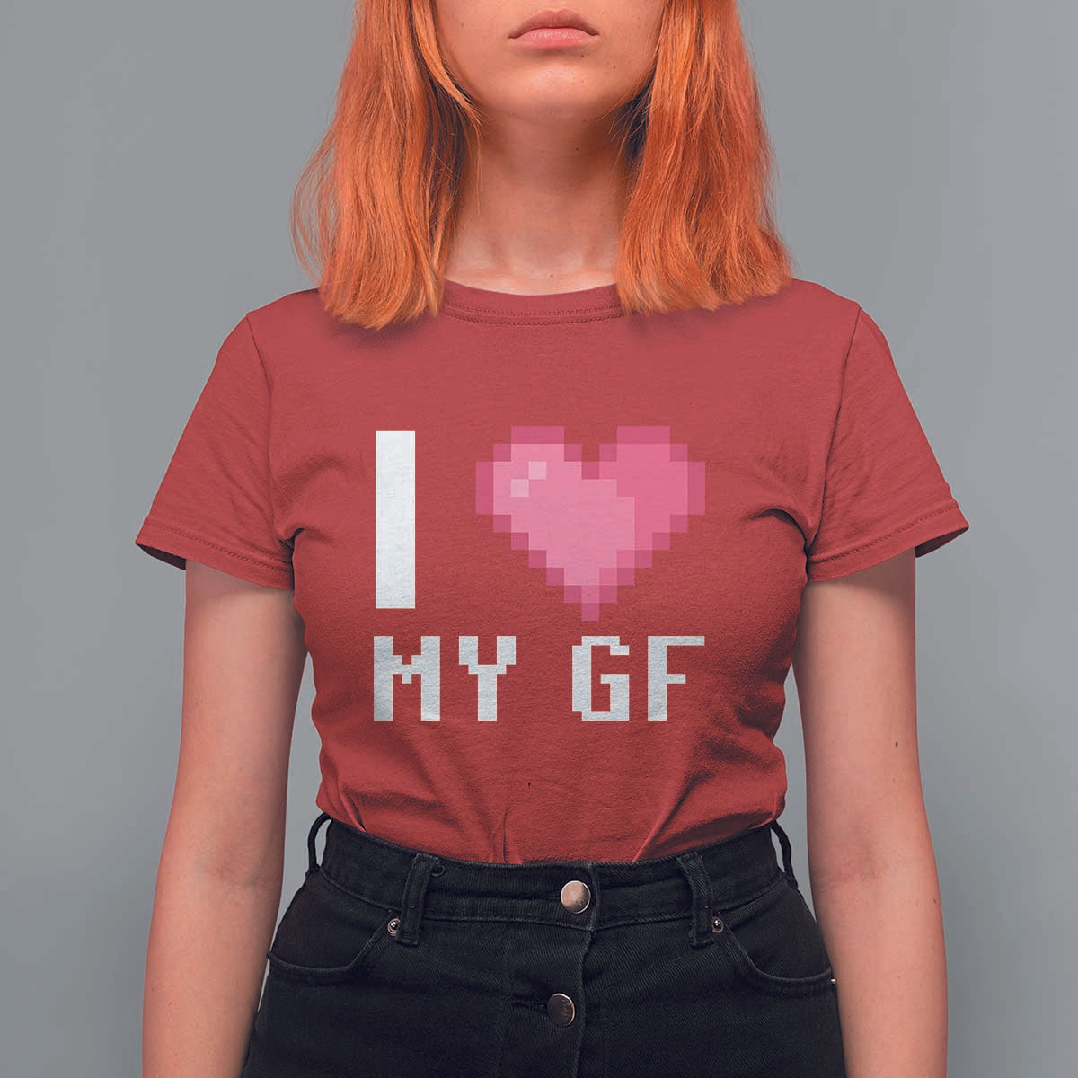 Funny Boyfriend T Shirt For Women I Love My GF Girlfriend Valentines