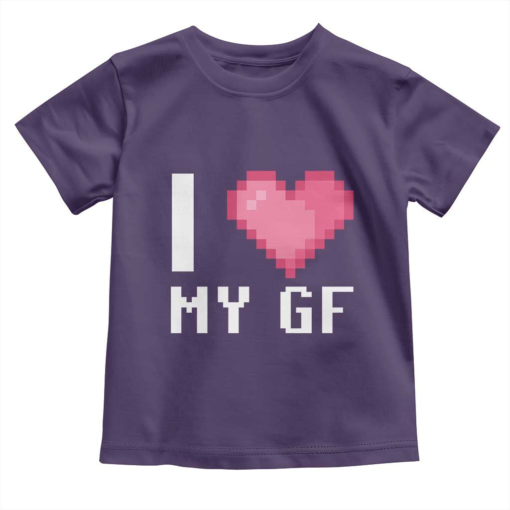 Funny Boyfriend Toddler T Shirt I Love My GF Girlfriend Valentines