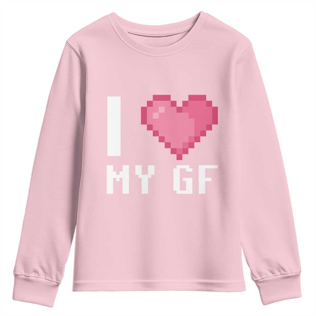 Funny Boyfriend Youth Sweatshirt I Love My GF Girlfriend Valentines