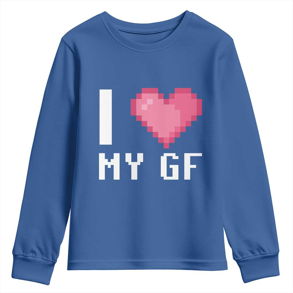 Funny Boyfriend Youth Sweatshirt I Love My GF Girlfriend Valentines