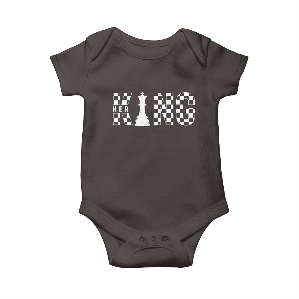 Her King Chess Couple Matching Baby Onesie