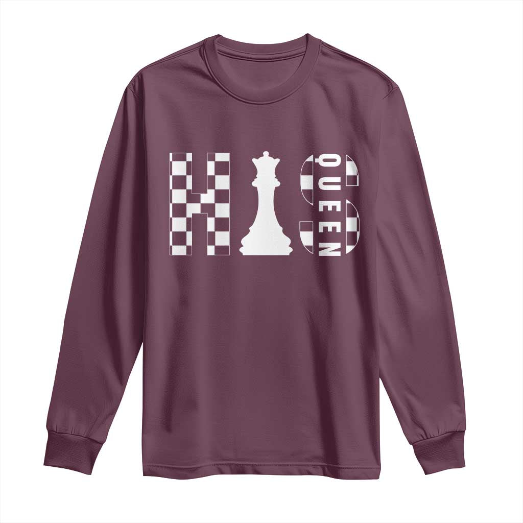 His Queen Chess Couple Matching Long Sleeve Shirt