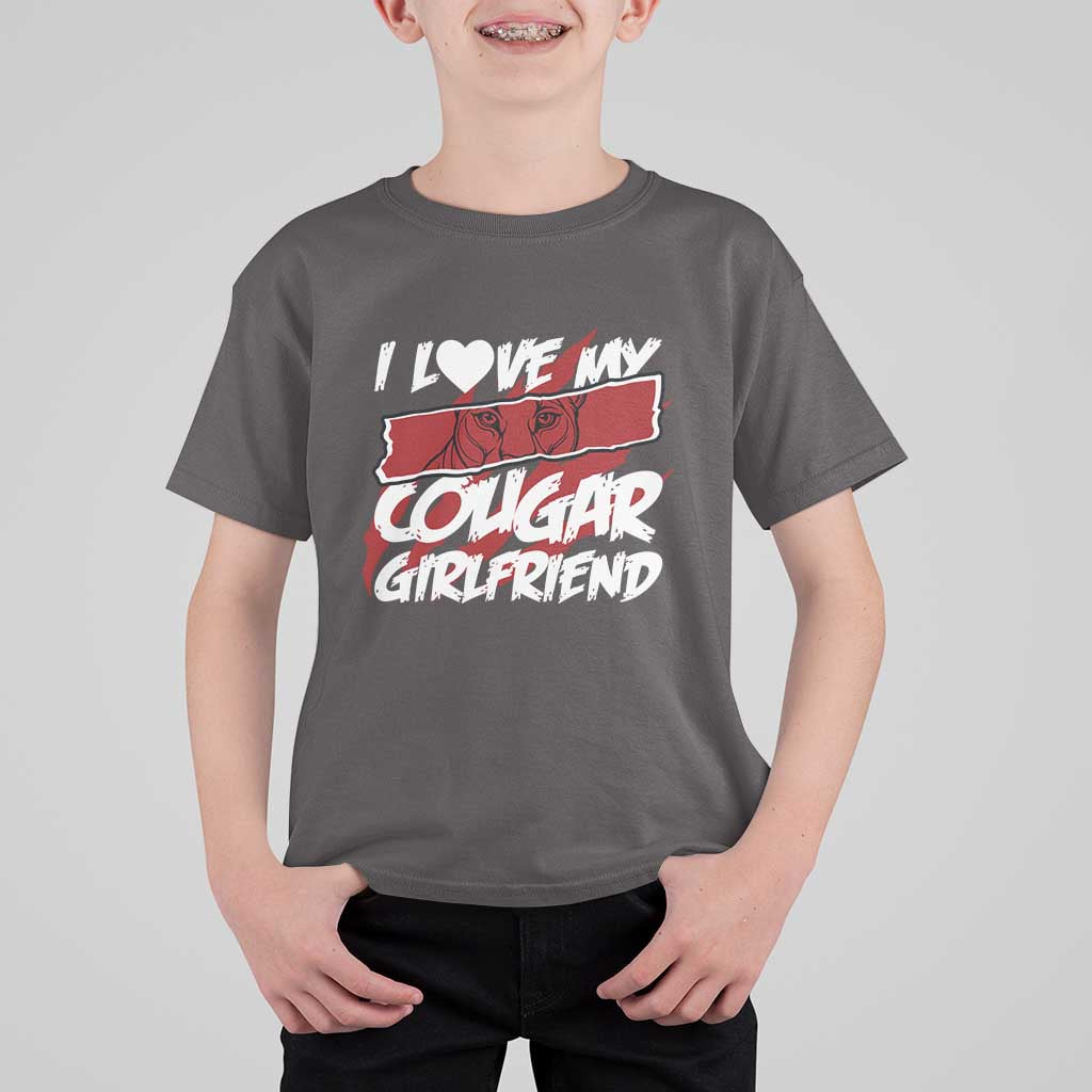Funny Boyfriend T Shirt For Kid I Love My Cougar Girlfriend Valentines