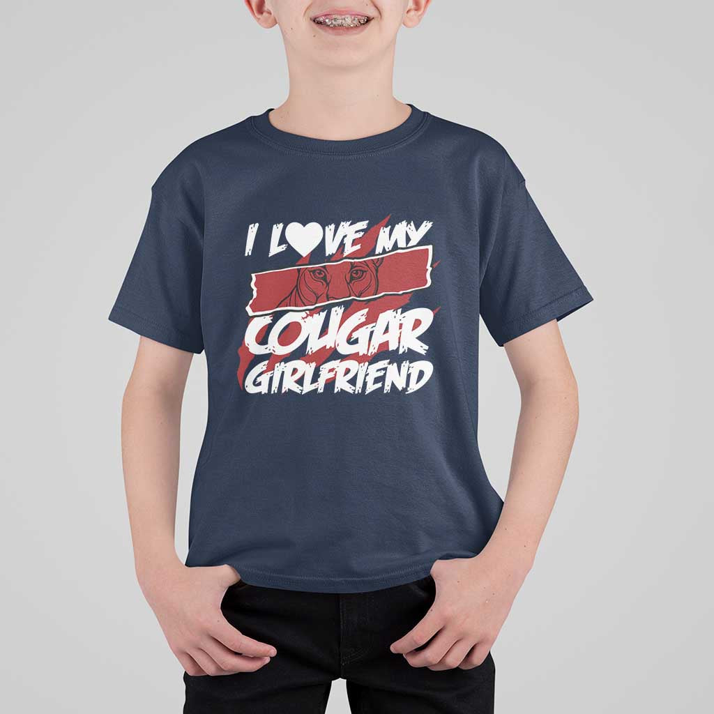 Funny Boyfriend T Shirt For Kid I Love My Cougar Girlfriend Valentines