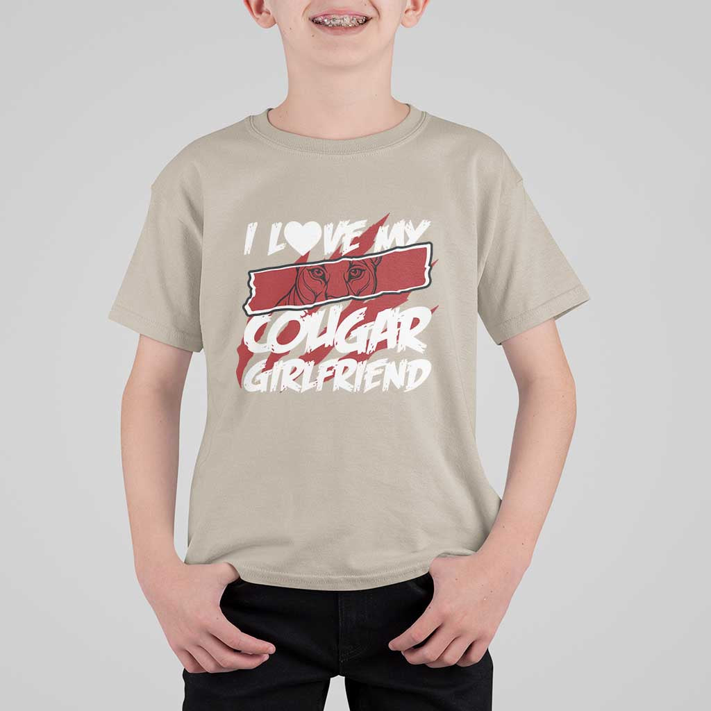 Funny Boyfriend T Shirt For Kid I Love My Cougar Girlfriend Valentines