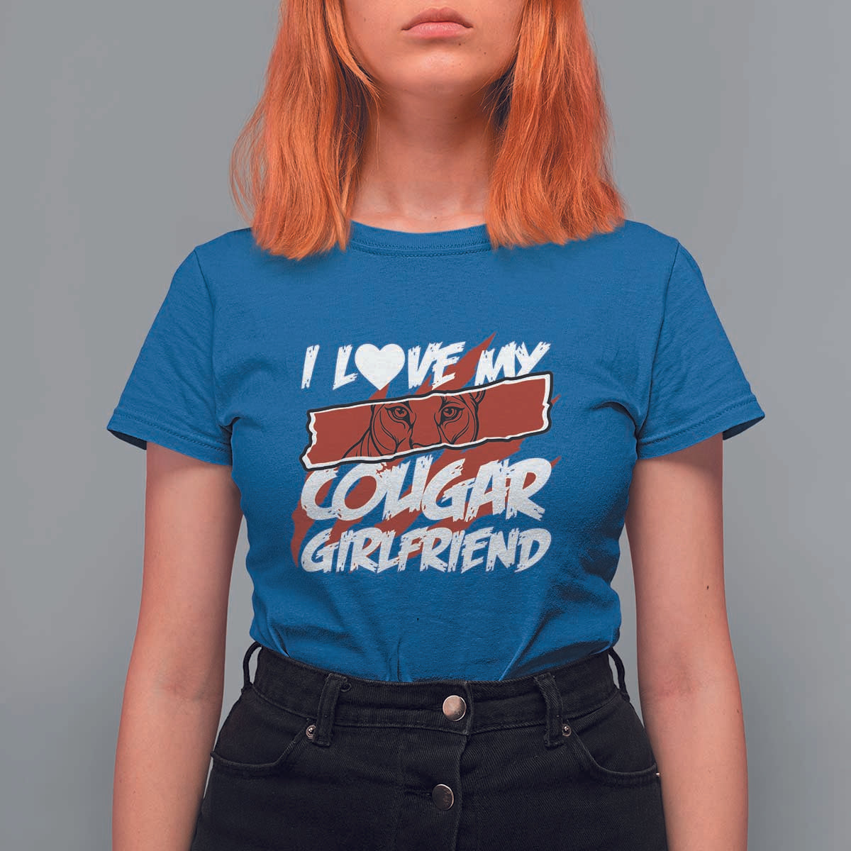 Funny Boyfriend T Shirt For Women I Love My Cougar Girlfriend Valentines
