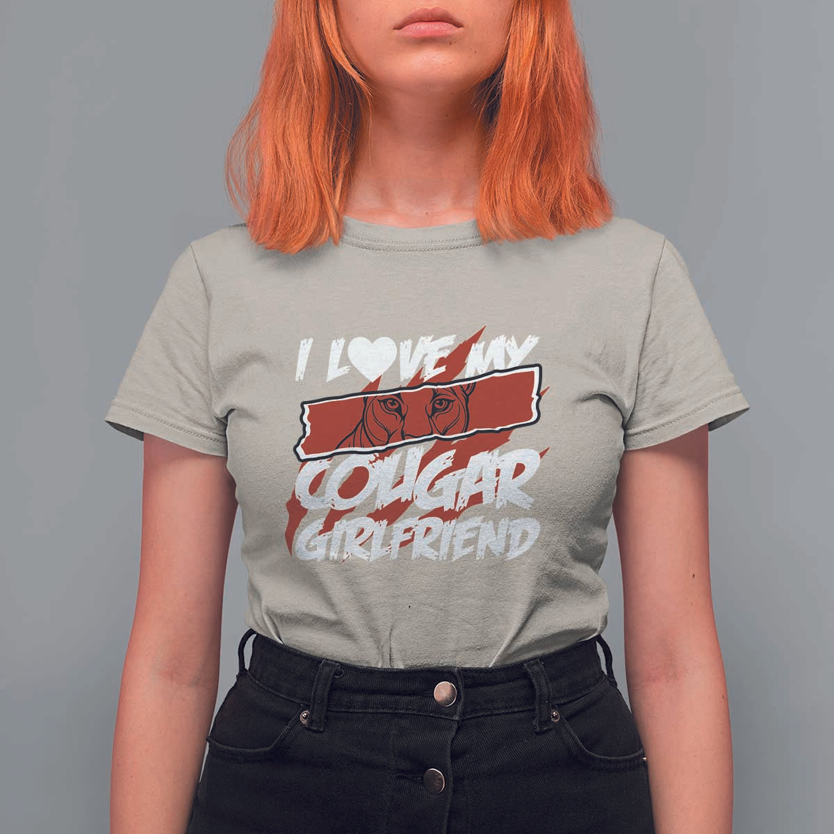Funny Boyfriend T Shirt For Women I Love My Cougar Girlfriend Valentines