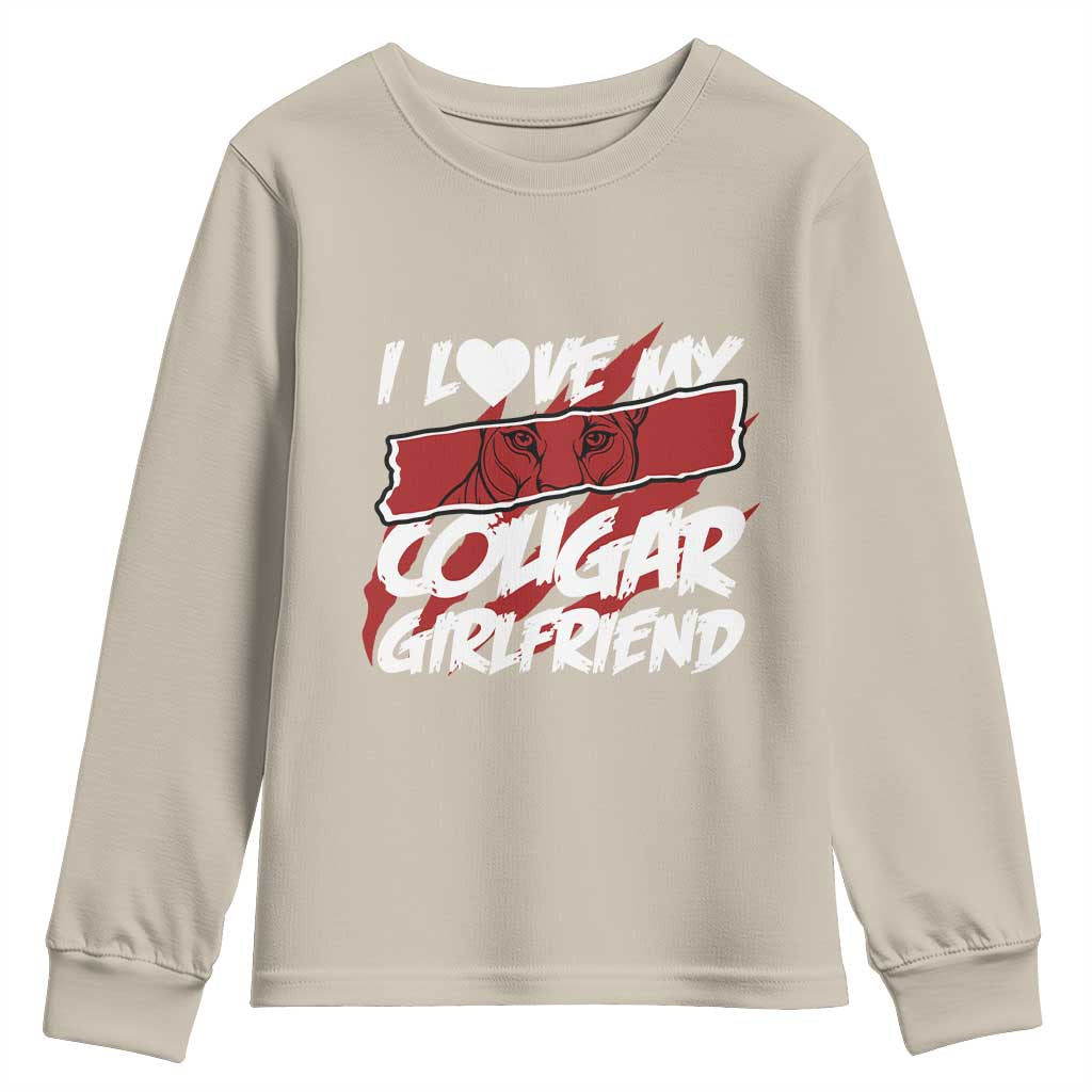 Funny Boyfriend Youth Sweatshirt I Love My Cougar Girlfriend Valentines