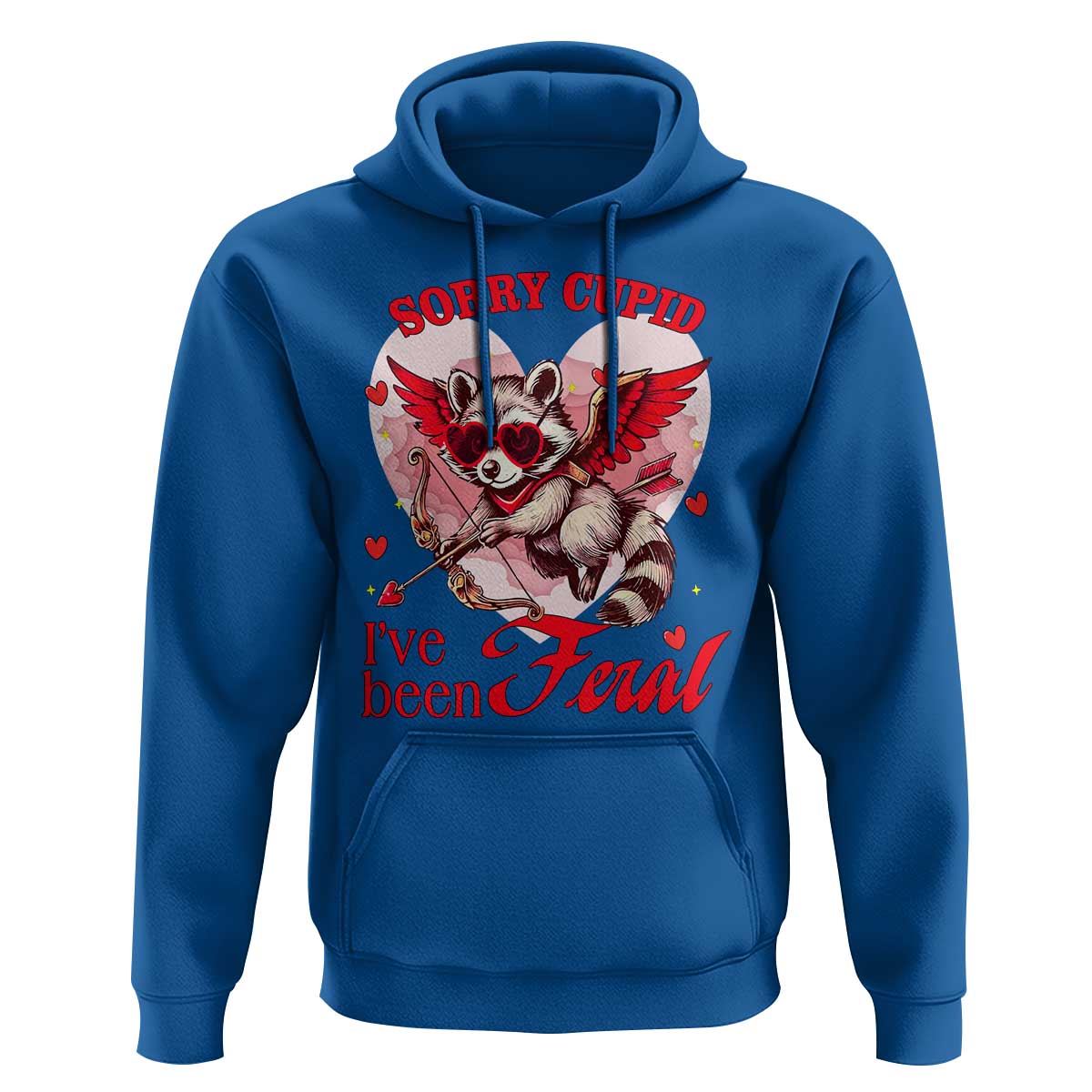Funny Valentine's Day Hoodie Sorry Cupid I've Been Feral Raccoon