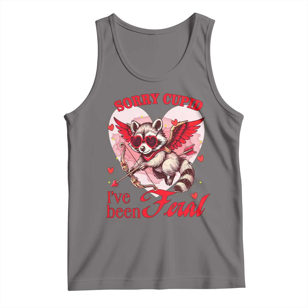 Funny Valentine's Day Tank Top Sorry Cupid I've Been Feral Raccoon