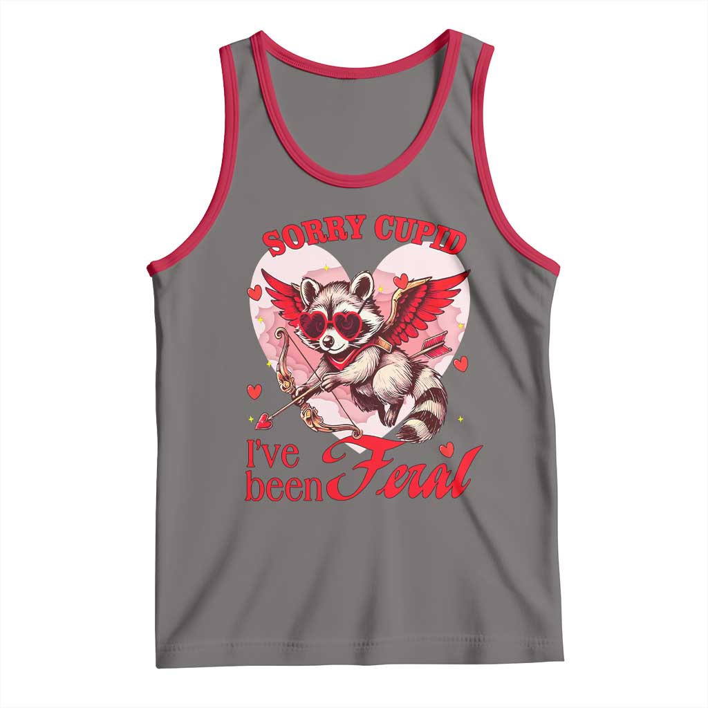 Funny Valentine's Day Tank Top Sorry Cupid I've Been Feral Raccoon