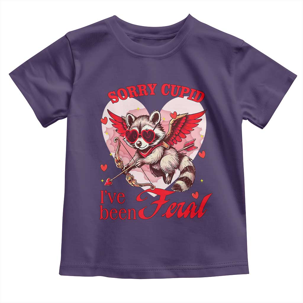 Funny Valentine's Day Toddler T Shirt Sorry Cupid I've Been Feral Raccoon
