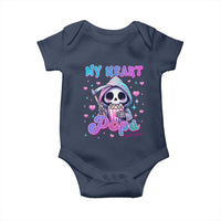 Funny Valentine's Day Baby Onesie My Heart Pops For You Cute Death Grim Popcorn