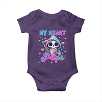 Funny Valentine's Day Baby Onesie My Heart Pops For You Cute Death Grim Popcorn