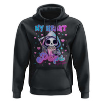 Funny Valentine's Day Hoodie My Heart Pops For You Cute Death Grim Popcorn