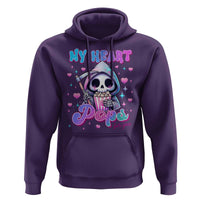 Funny Valentine's Day Hoodie My Heart Pops For You Cute Death Grim Popcorn
