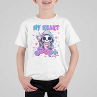 Funny Valentine's Day T Shirt For Kid My Heart Pops For You Cute Death Grim Popcorn
