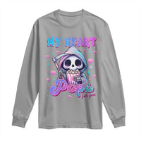 Funny Valentine's Day Long Sleeve Shirt My Heart Pops For You Cute Death Grim Popcorn